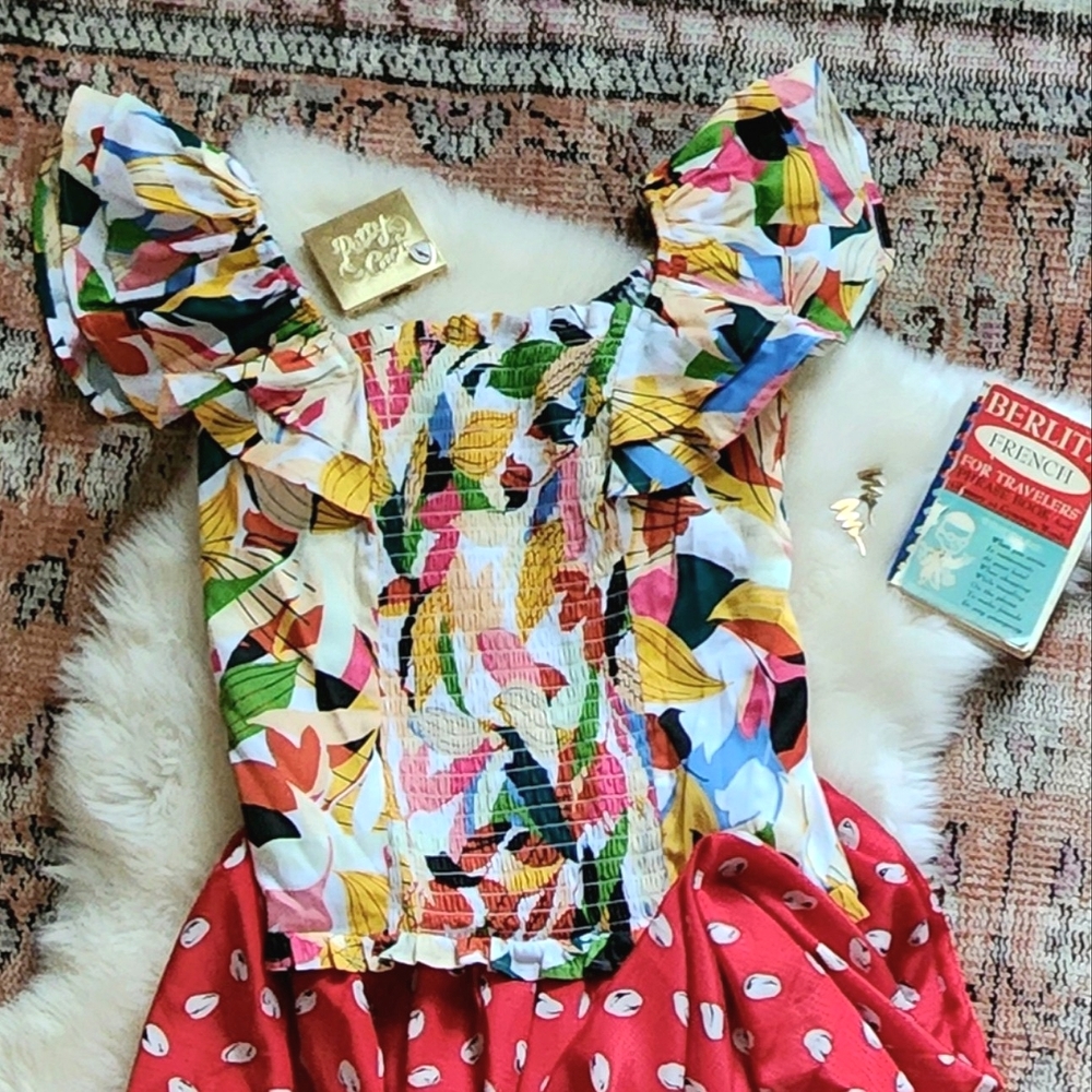 NWT Ruffled Shirred Floral Top by NY&Co.